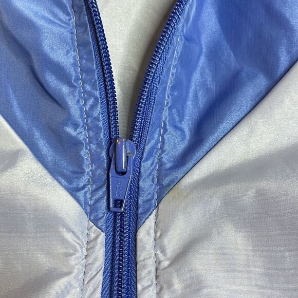 80s Vintage Nike Windbreaker Two Tone Blue Zip up Medium - Picture 3 of 8